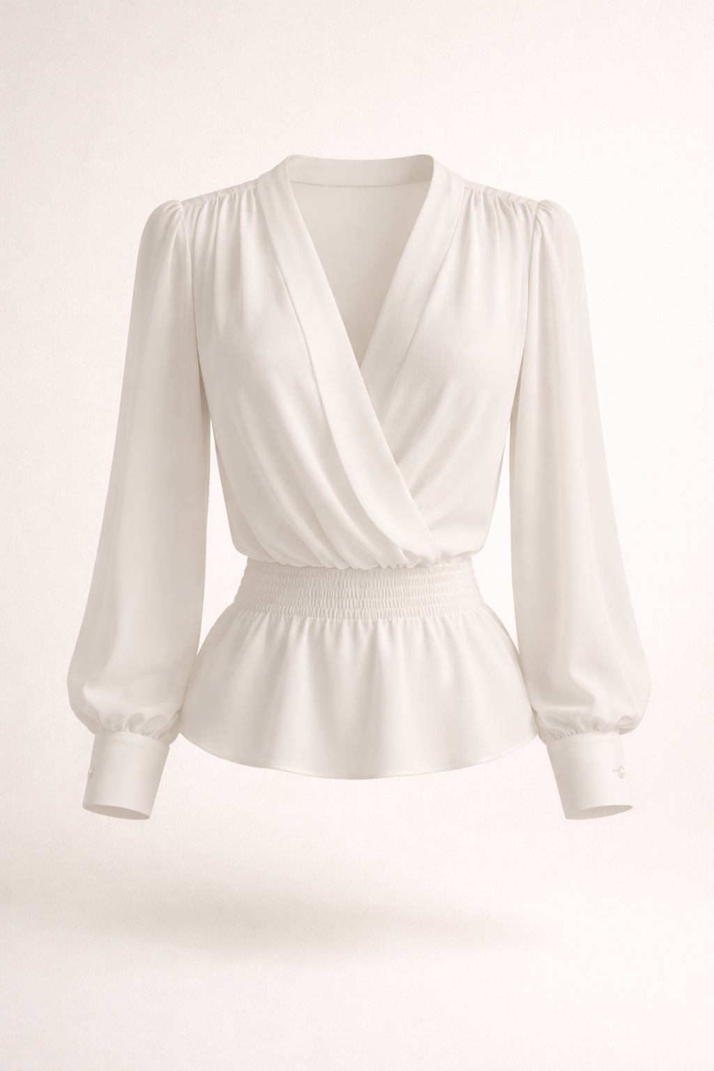 بلوزة شيفون بيضاء أنيقة